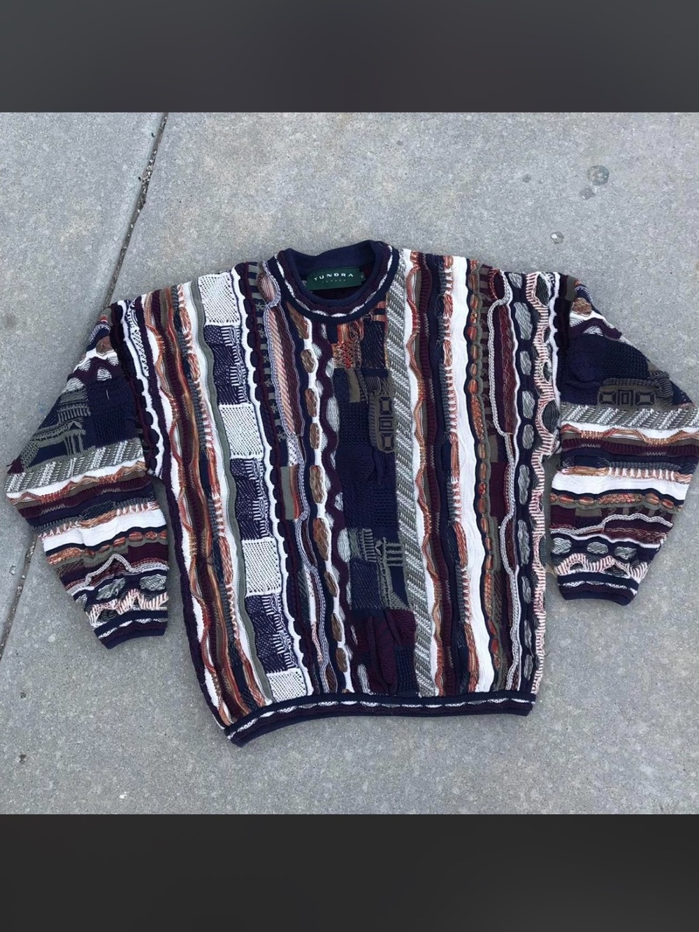 Tundra Multicolor Patterned Crewneck Coogi Style Sweater